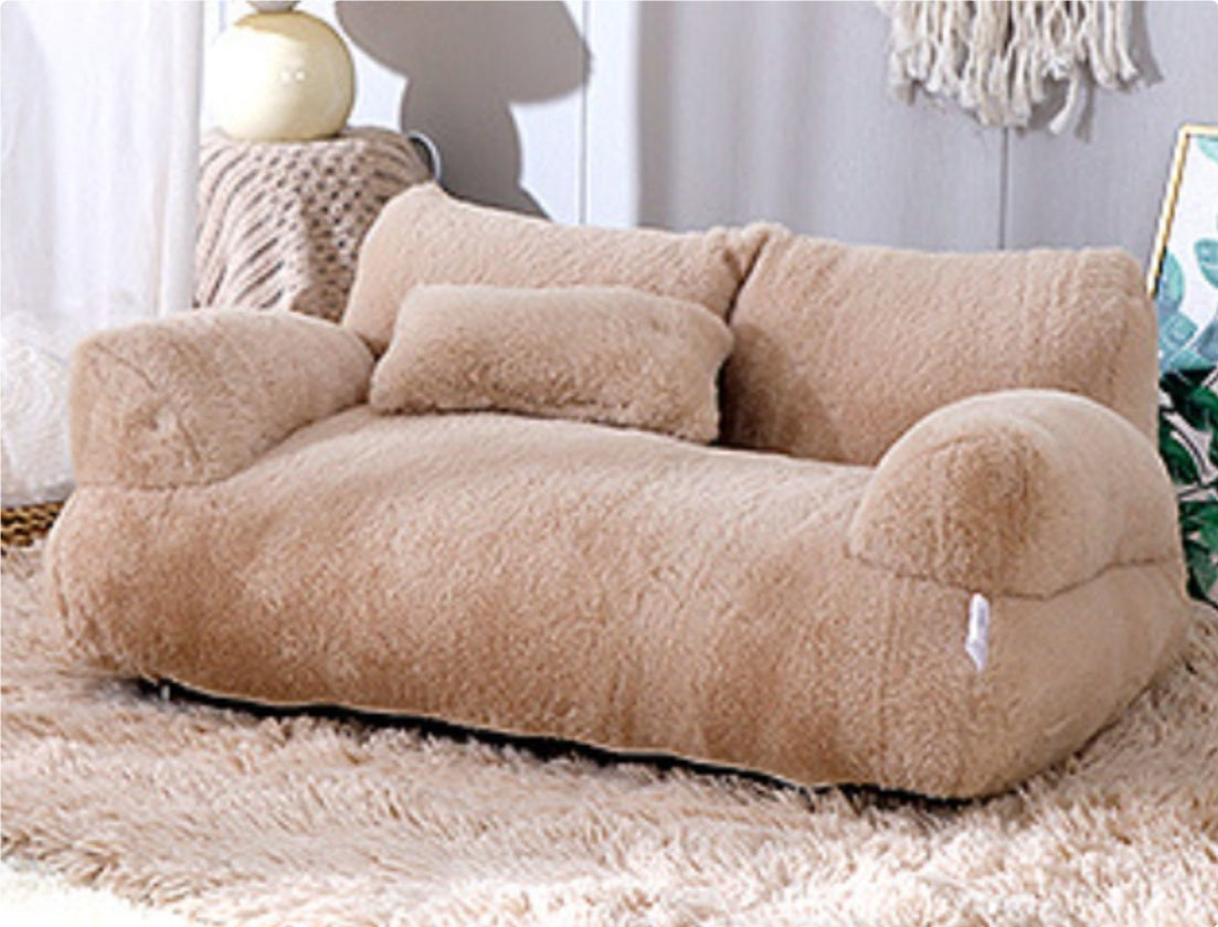 Luxury Cat Bed Sofa - Winter Warm Plush Pet Bed