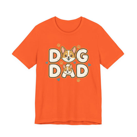 Dog Dad T-Shirt — Cute Corgi Paw & Heart Graphic Tee for Pet Parents