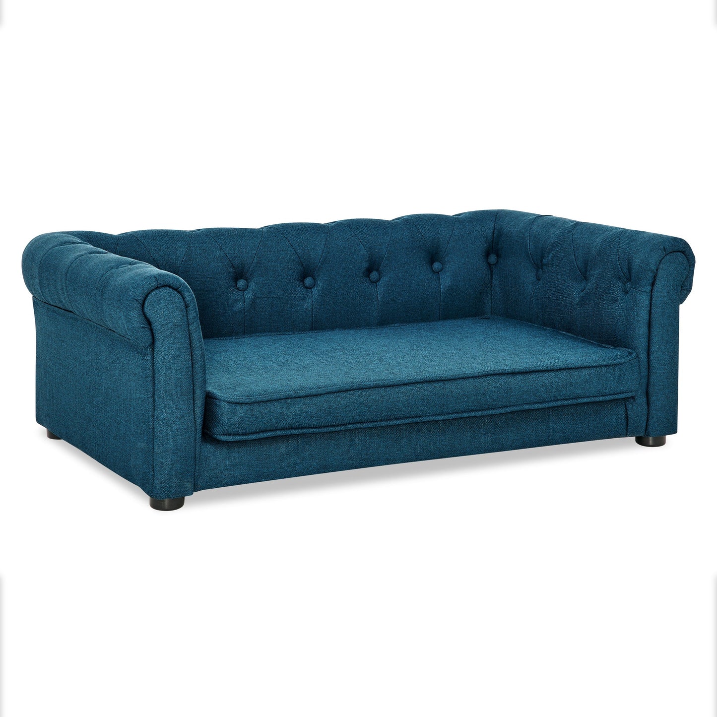 Elegant Rectangle Pet Bed - Durable Elevated Dog Sofa Bed - Comfortable Dog Couch - Blue Foam - 40'*23'*14'