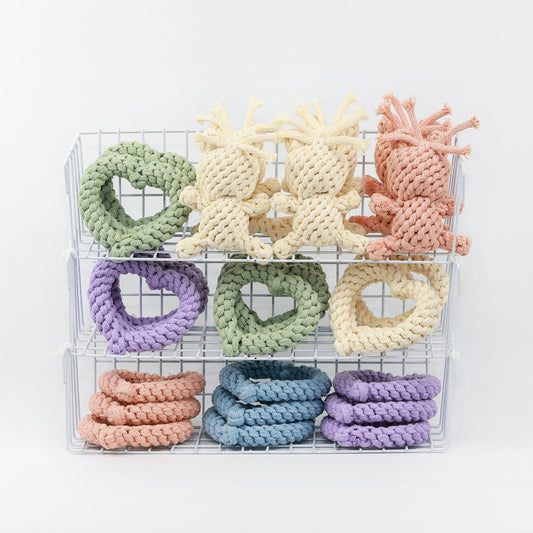 Sweetheart Macarons & Bear Hugs Collection Dog Toys by Knotty Pawz