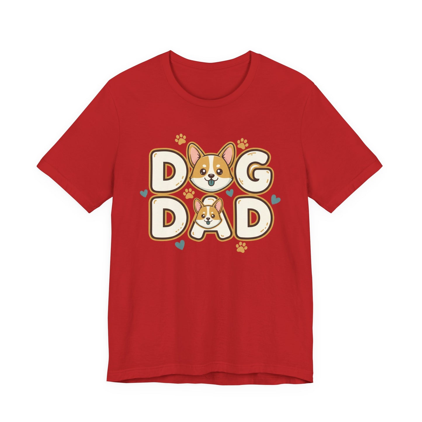 Dog Dad T-Shirt — Cute Corgi Paw & Heart Graphic Tee for Pet Parents