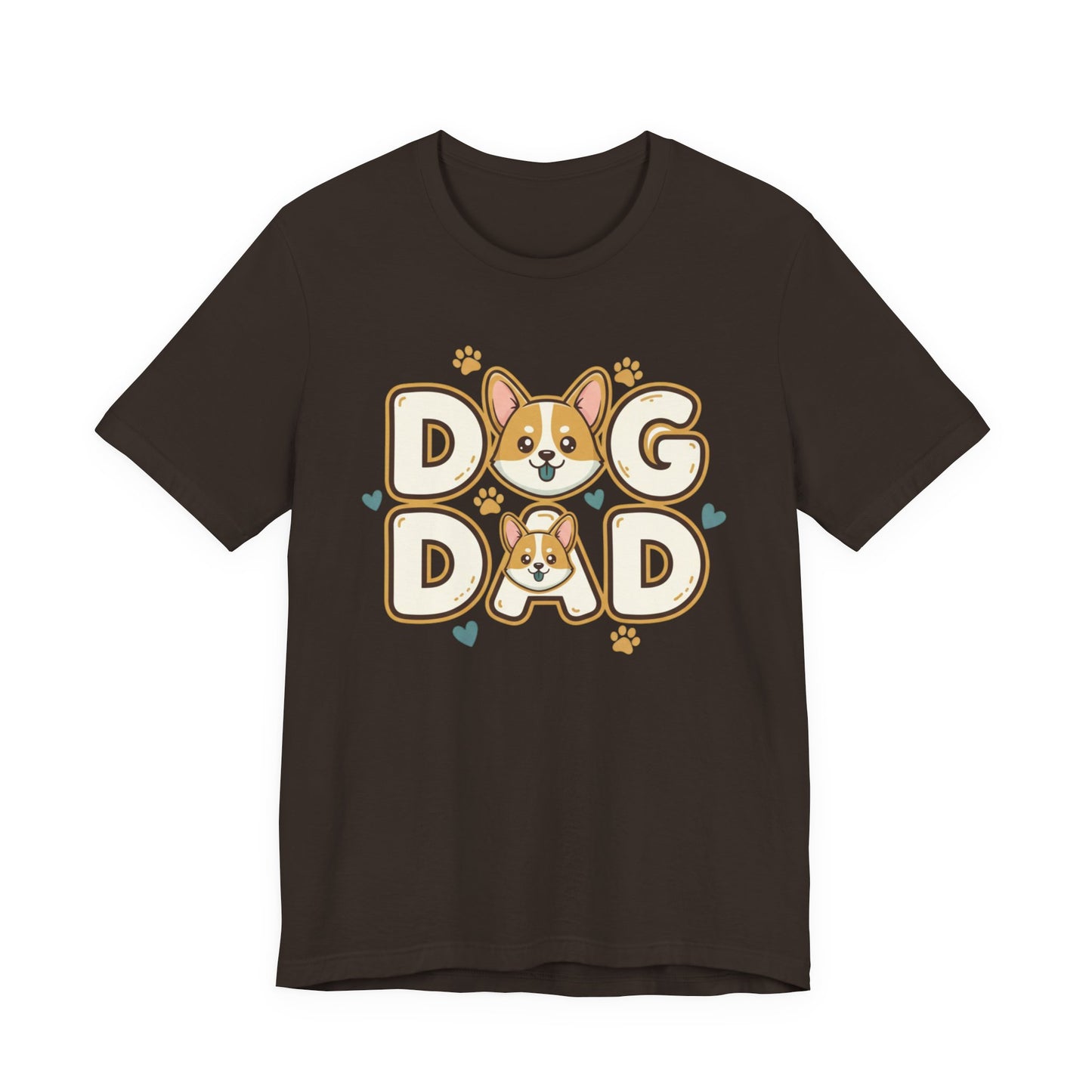 Dog Dad T-Shirt — Cute Corgi Paw & Heart Graphic Tee for Pet Parents