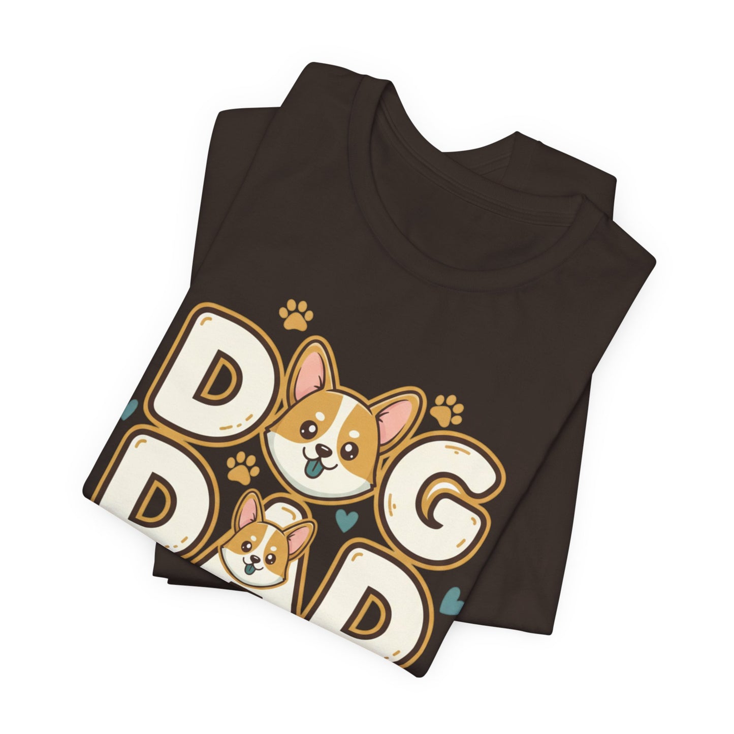 Dog Dad T-Shirt — Cute Corgi Paw & Heart Graphic Tee for Pet Parents