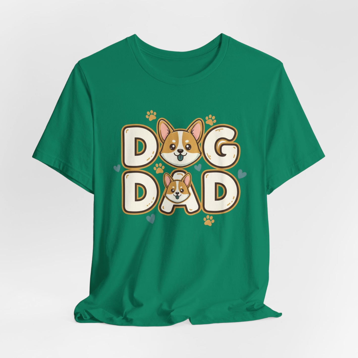 Dog Dad T-Shirt — Cute Corgi Paw & Heart Graphic Tee for Pet Parents