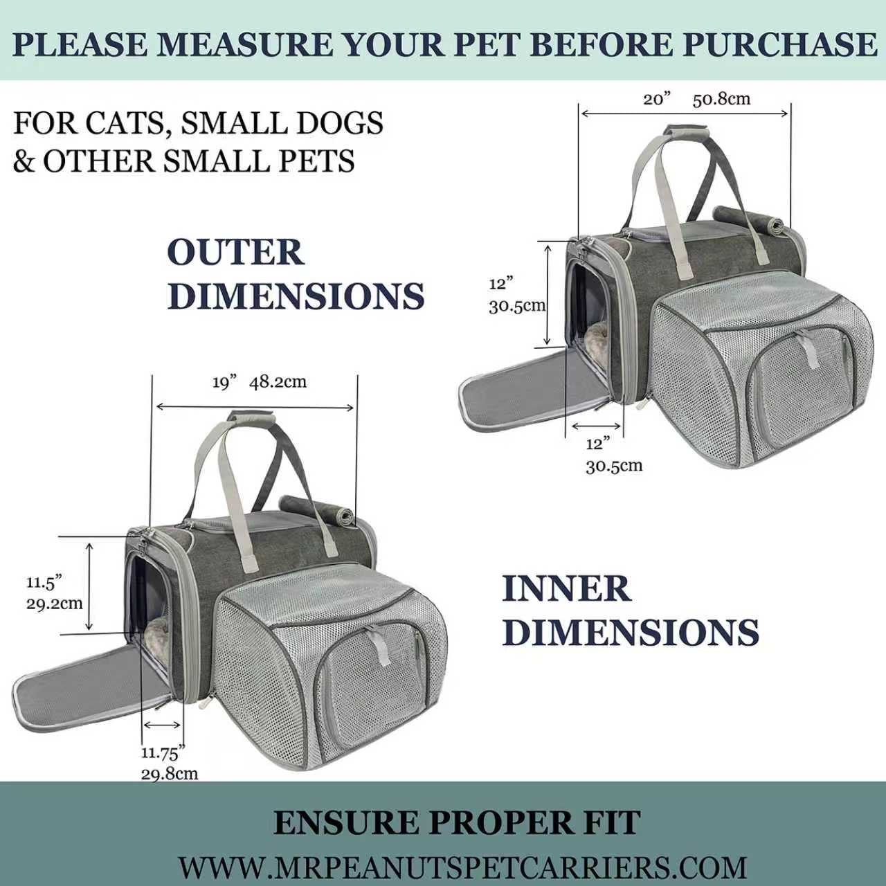 Mr. Peanut's Gold Series Big Apple XL Expandable Pet Carrier V3.0