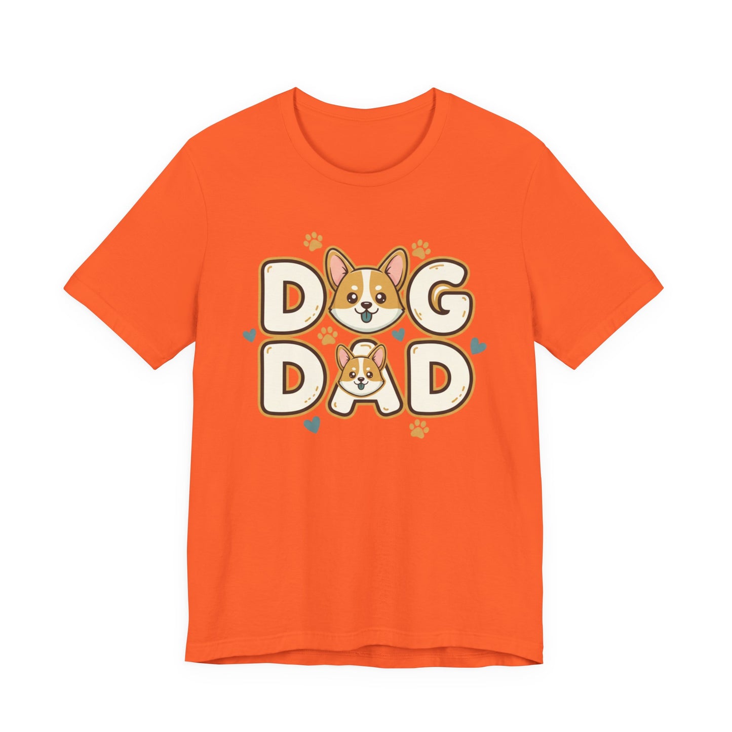 Dog Dad T-Shirt — Cute Corgi Paw & Heart Graphic Tee for Pet Parents