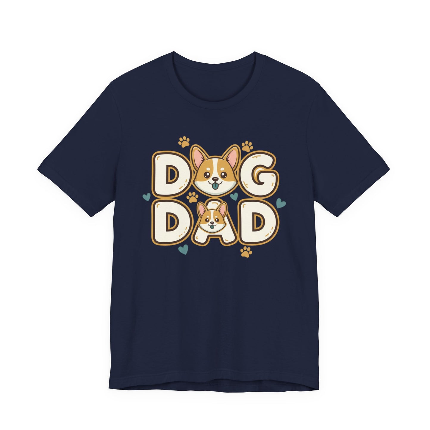 Dog Dad T-Shirt — Cute Corgi Paw & Heart Graphic Tee for Pet Parents