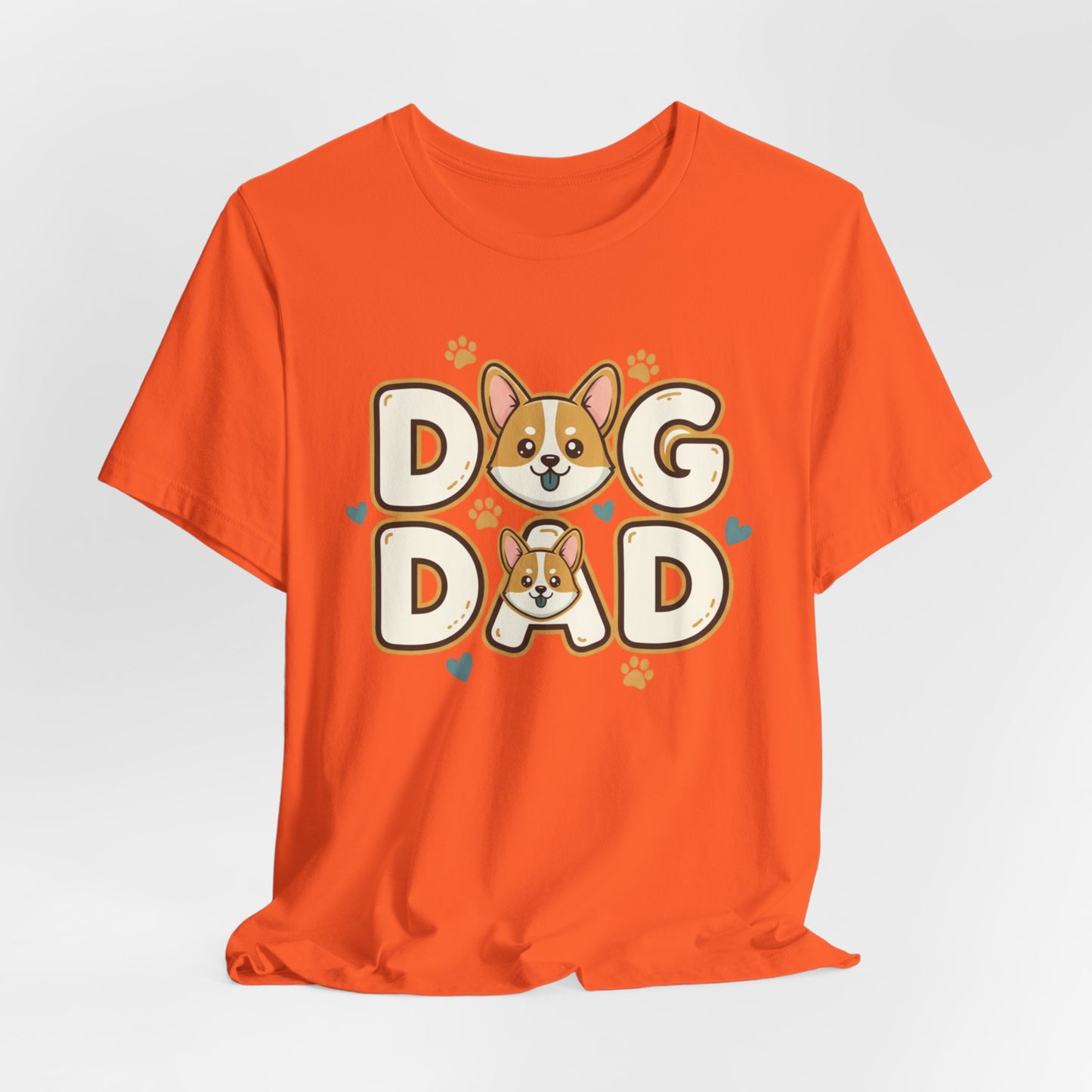 Dog Dad T-Shirt — Cute Corgi Paw & Heart Graphic Tee for Pet Parents