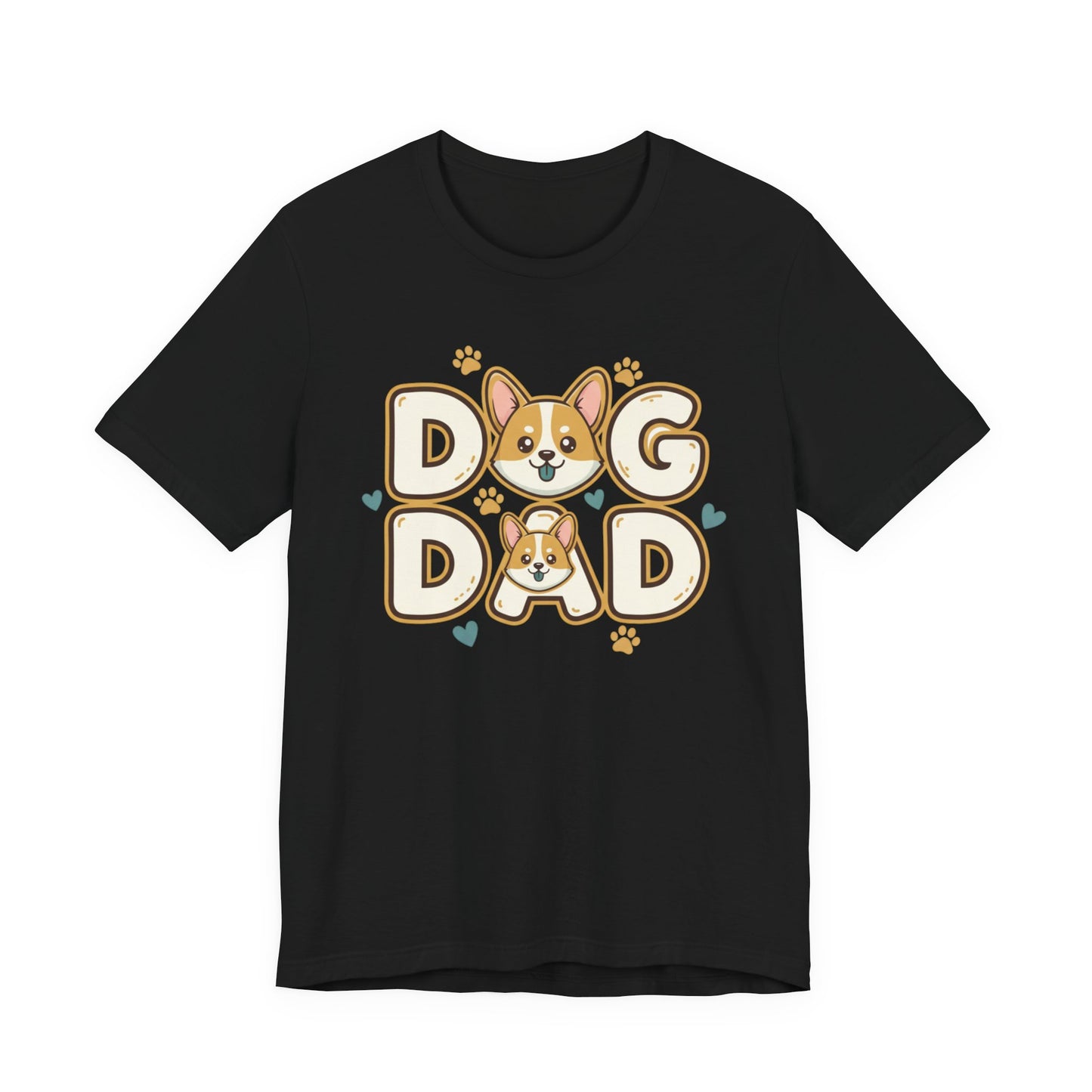 Dog Dad T-Shirt — Cute Corgi Paw & Heart Graphic Tee for Pet Parents