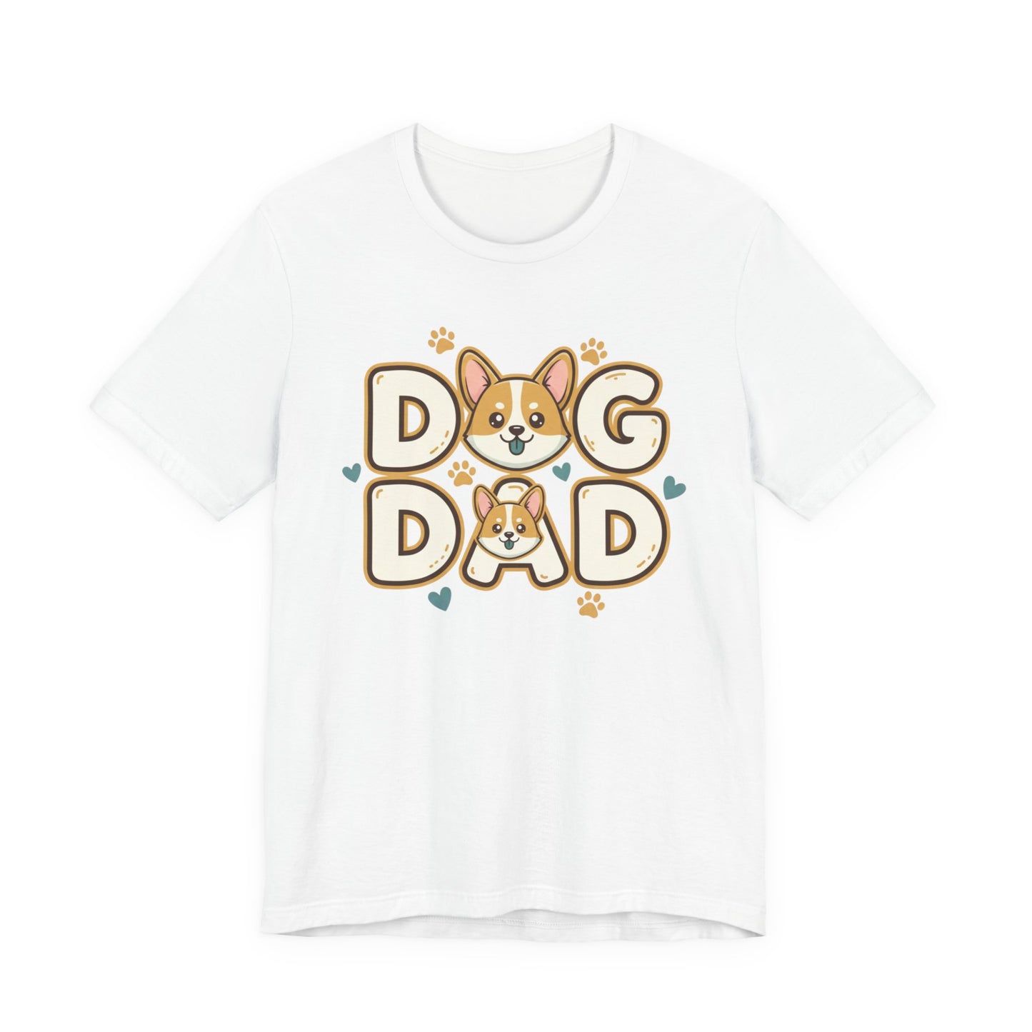 Dog Dad T-Shirt — Cute Corgi Paw & Heart Graphic Tee for Pet Parents