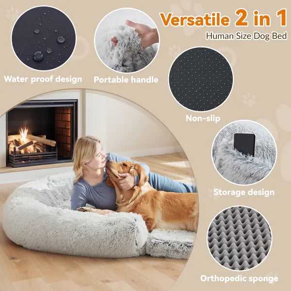 Human Dog Bed 71 X 43 X12 Dog Beds For Large Dogs Foldable Plush Washable Dog Bed For People Doze Off, Orthopedic Dog Beds For Humans Size Fits You And Pets