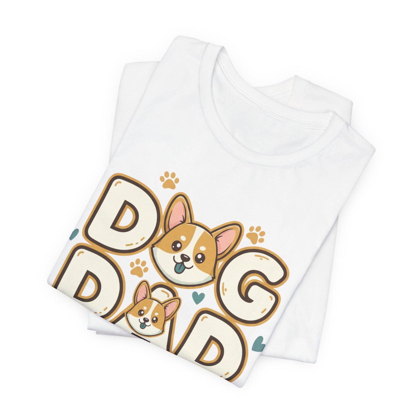 Dog Dad T-Shirt — Cute Corgi Paw & Heart Graphic Tee for Pet Parents
