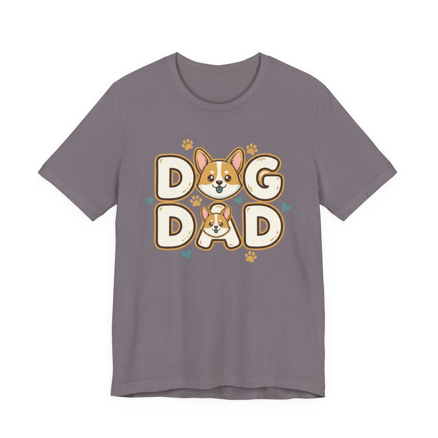 Dog Dad T-Shirt — Cute Corgi Paw & Heart Graphic Tee for Pet Parents