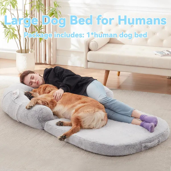 Human Dog Bed 71 X 43 X12 Dog Beds For Large Dogs Foldable Plush Washable Dog Bed For People Doze Off, Orthopedic Dog Beds For Humans Size Fits You And Pets