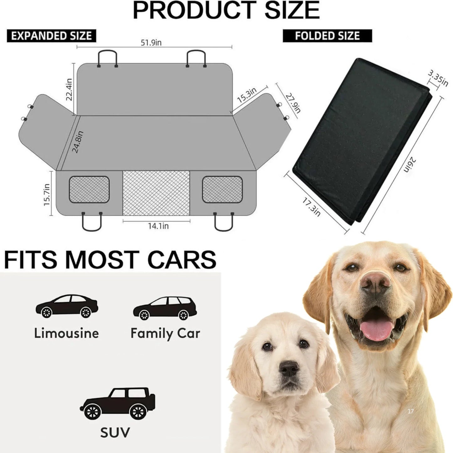 The Miracle Brands – Heavy-Duty Dog Car Seat Cover