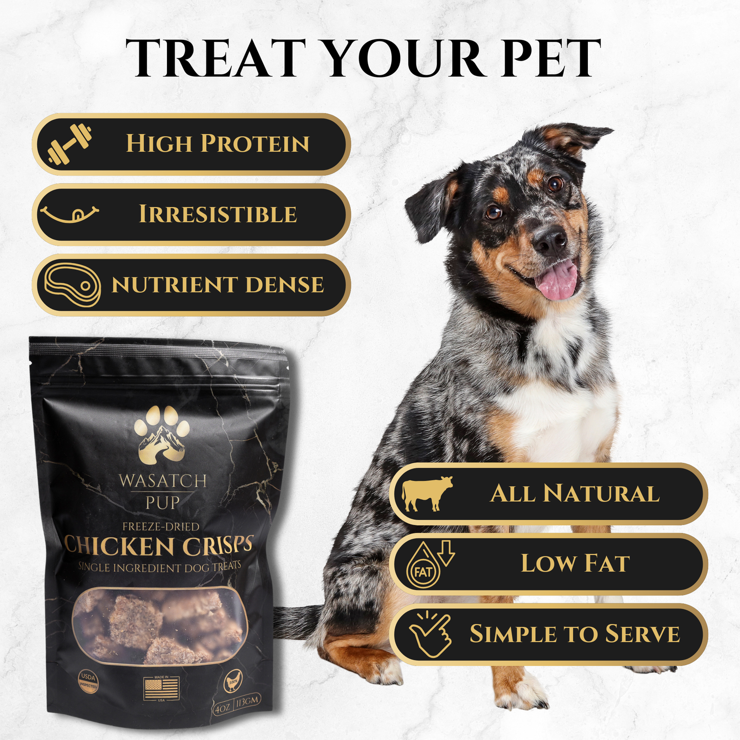 Freeze-Dried Chicken Crisps | Single Ingredient Dog Treats