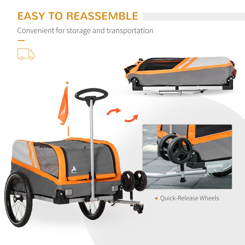 Pet Bike Trailer 2-in-1 Travel Stroller