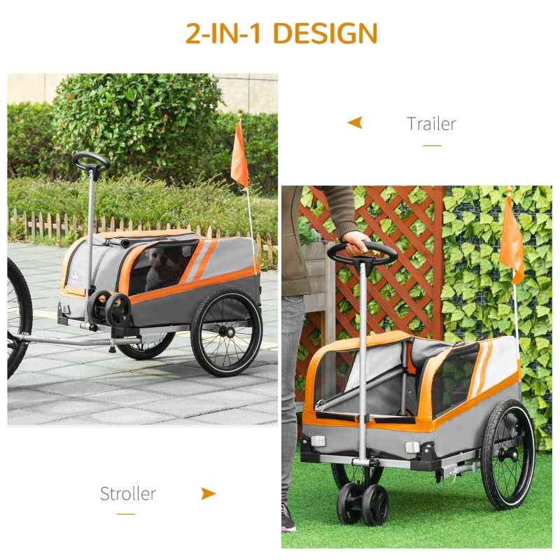Pet Bike Trailer 2-in-1 Travel Stroller
