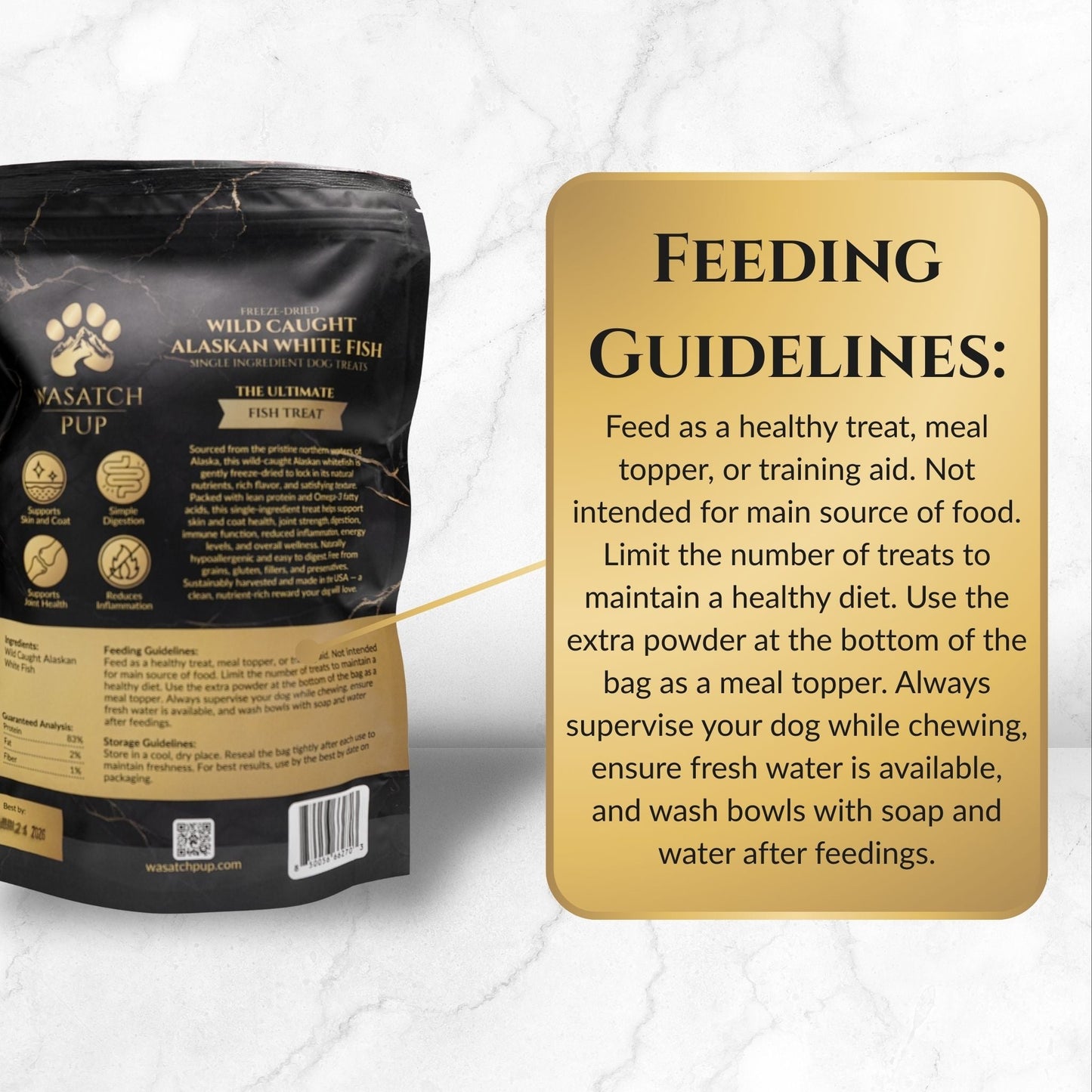 Freeze-Dried Alaskan Whitefish | Single Ingredient Dog Treats