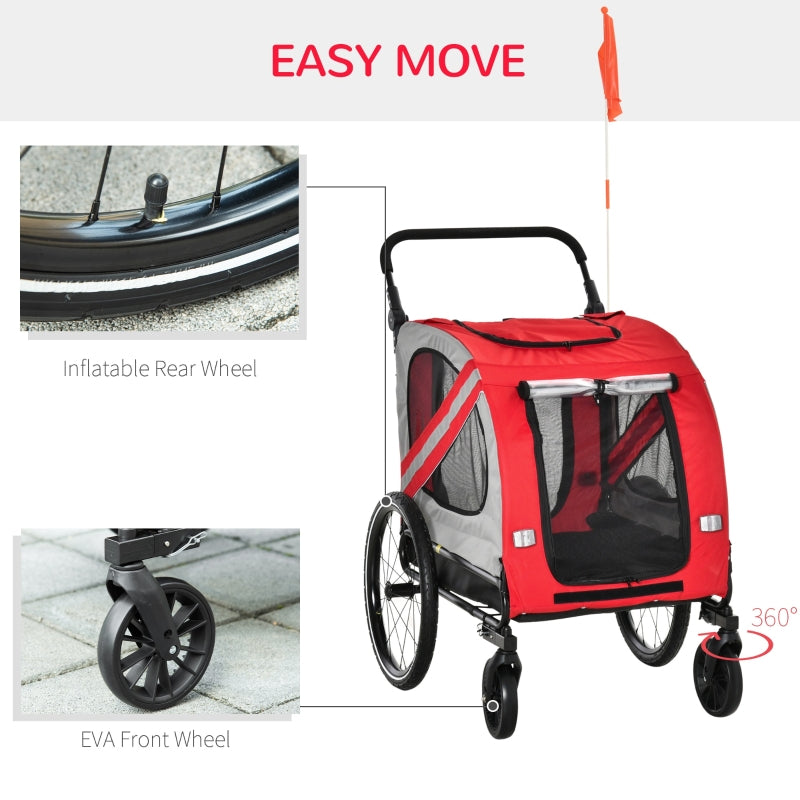 2-In-1 Pet Bike Trailer Stroller
