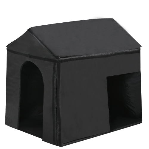 60.2  Large Outdoor Dog House With Insulated Liner For Winter Waterproof Dog Kennel For Medium & Large Dogs, Dog House With Porch And Asphalt Roof And Elevated Floor, Nature