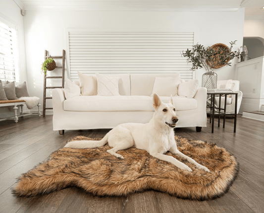 Faux Fur Orthopedic Dog Bed - Curve Sable Tan